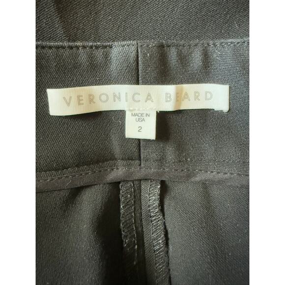 Veronica Beard Black Metro Kick Flare Stretch Ankle Pants Size 2 - Picture 7 of 9